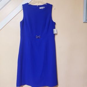 NWT Kasper Work Dress w/Silver Decorative Buckle